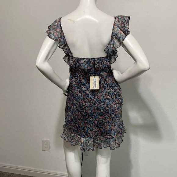 The East Order NWT Cece Floral Ruffle Chiffon Mini Dress Size S - Picture 5 of 9